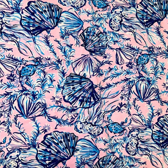 Lily Pulitzer blue/pink seashell dress sz XL 12-14 EUC smoke free home - Picture 4 of 5